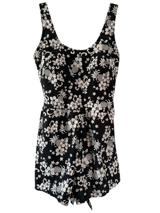 Blair Other - Blair Black and White Floral Swim Romper NWT